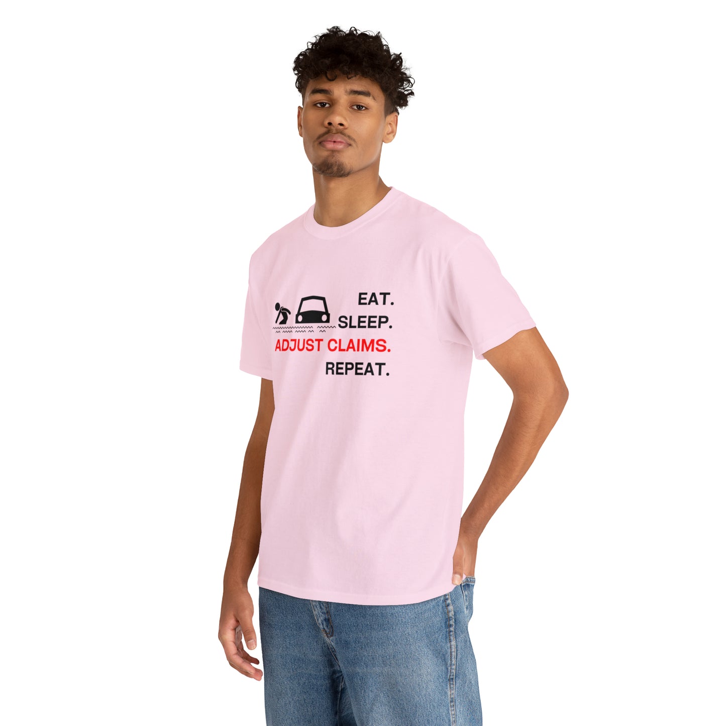 Claims Adjuster (Flooded Car / White) Unisex Heavy Cotton Tee