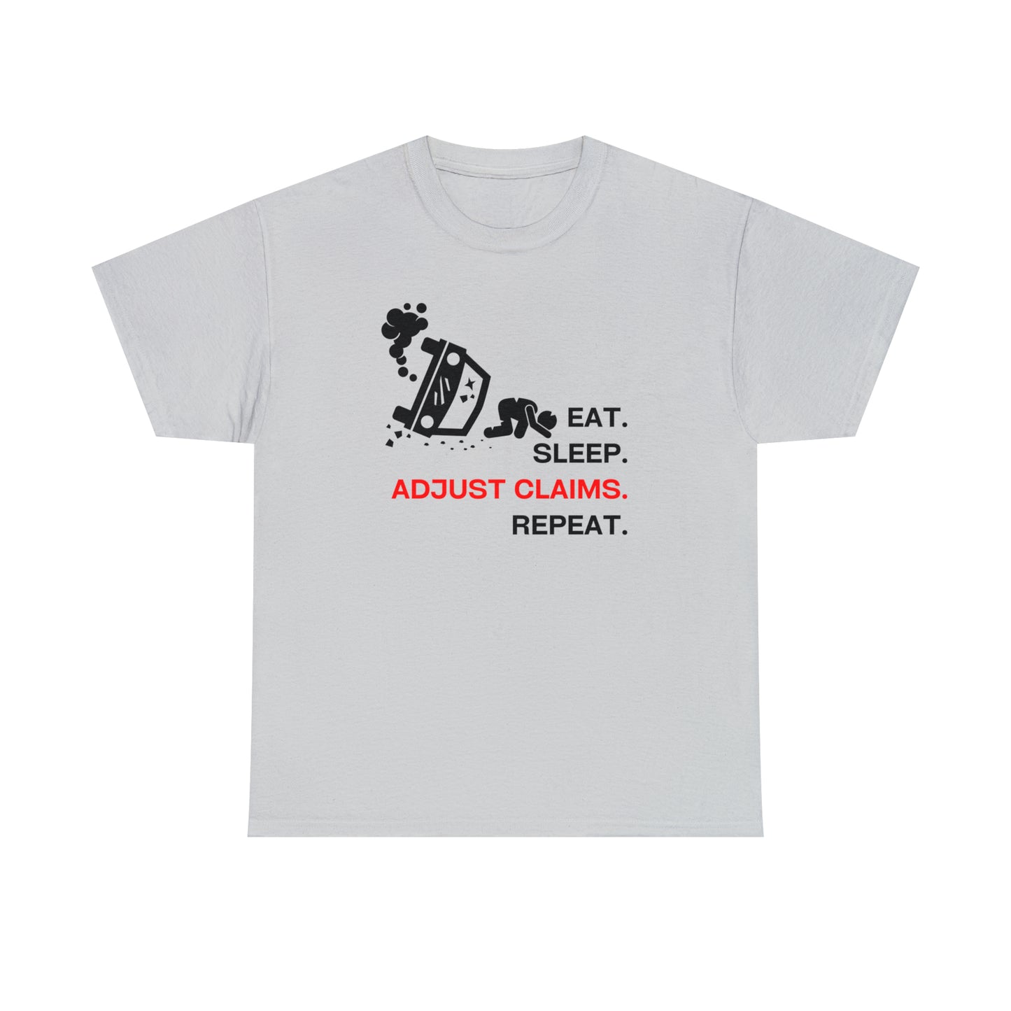 Claims Adjuster (Car Flip/Driver/Black) Unisex Heavy Cotton Tee