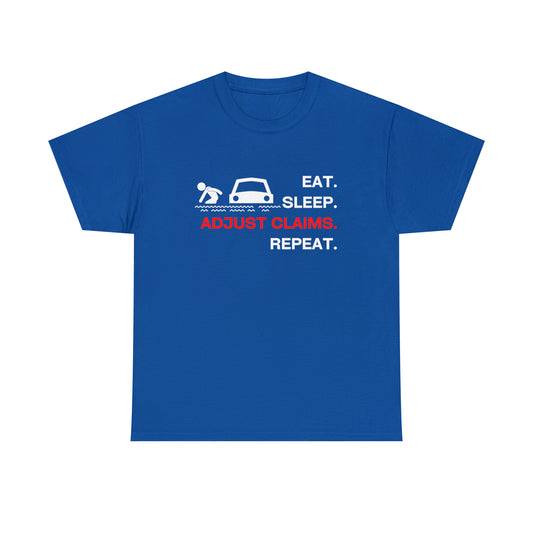 Claims Adjuster (Flooded Car / White) Unisex Heavy Cotton Tee