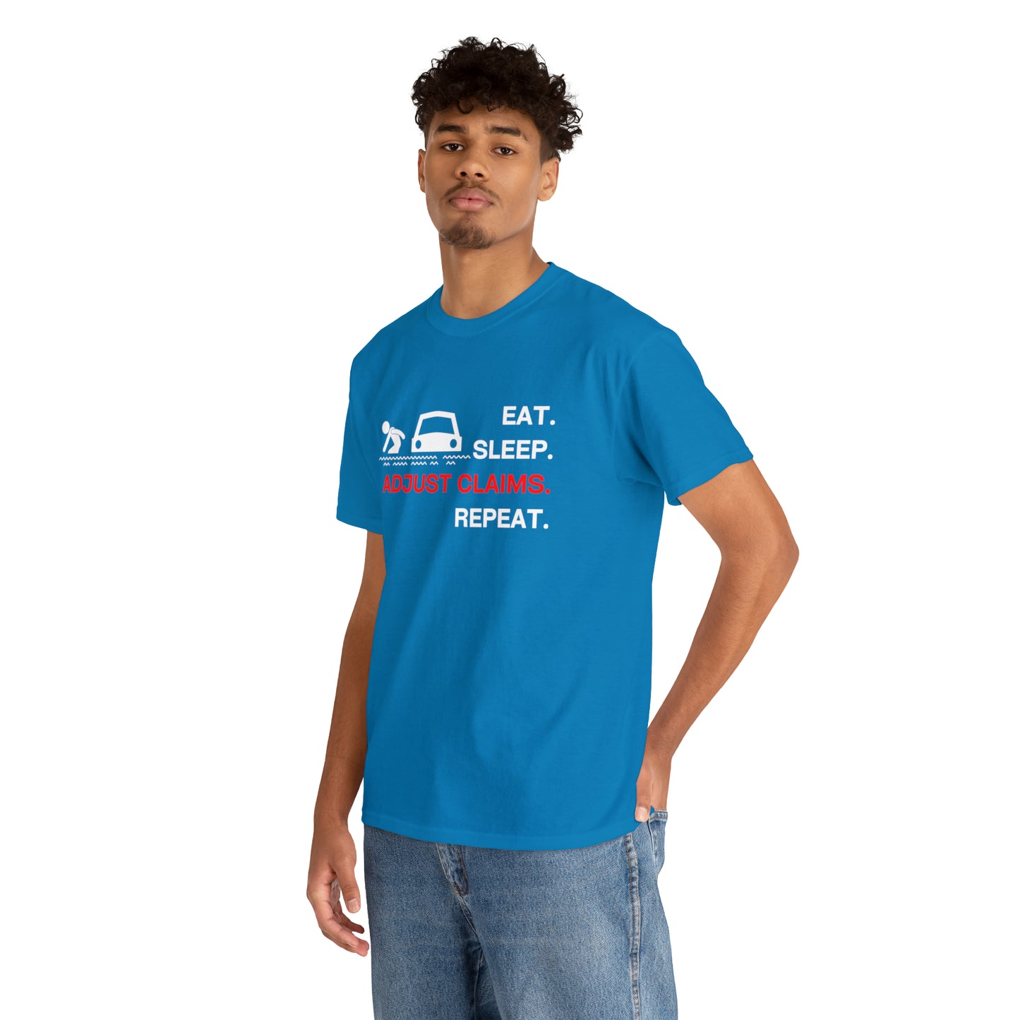 Claims Adjuster (Flooded Car / White) Unisex Heavy Cotton Tee