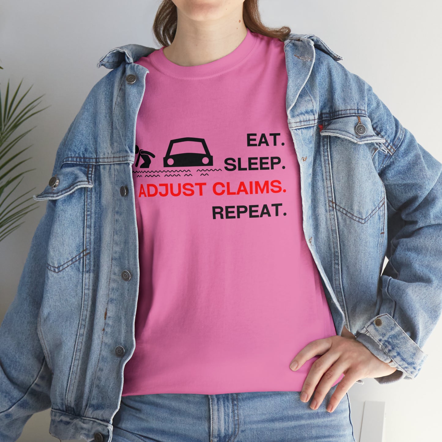 Claims Adjuster (Flooded Car / White) Unisex Heavy Cotton Tee
