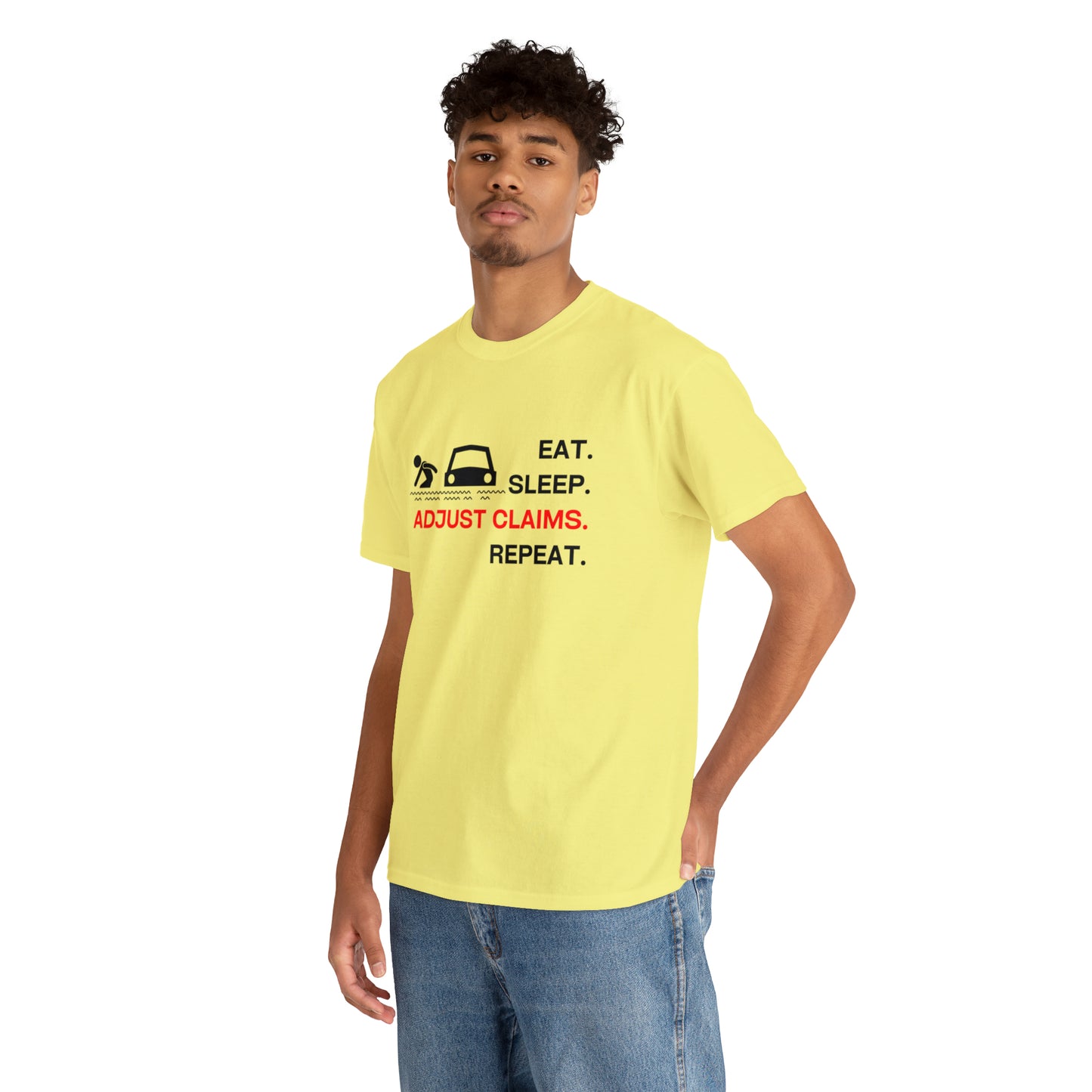 Claims Adjuster (Flooded Car / White) Unisex Heavy Cotton Tee