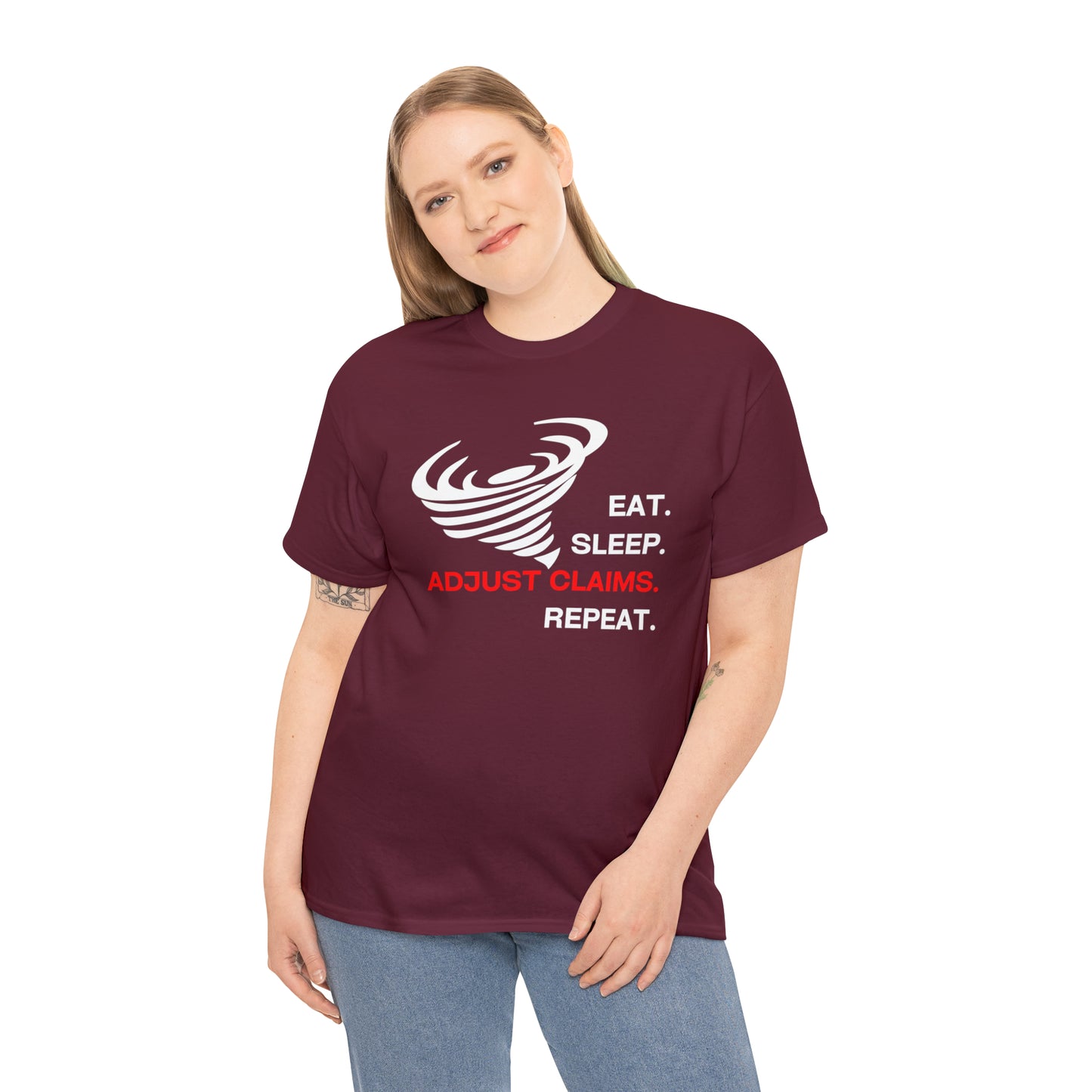 Claims Adjuster (Tornado/White Print) Mouse Pad Unisex Heavy Cotton Tee