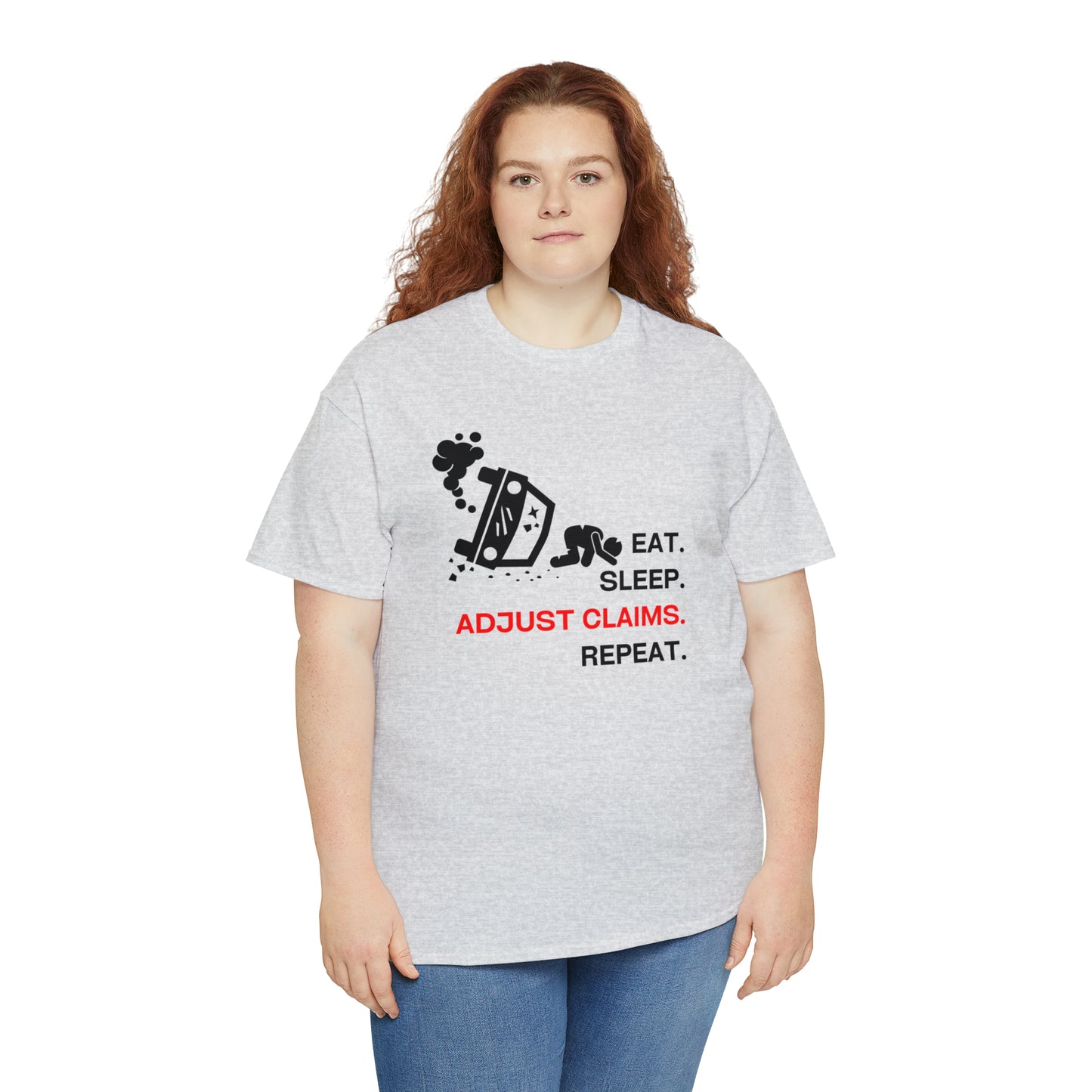 Claims Adjuster (Car Flip/Driver/Black) Unisex Heavy Cotton Tee