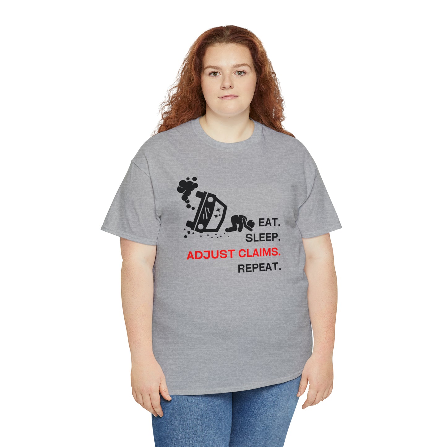 Claims Adjuster (Car Flip/Driver/Black) Unisex Heavy Cotton Tee
