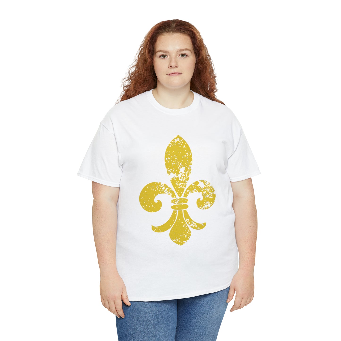 Gold Fleur-De-Lis Heavy Cotton Unisex Tee