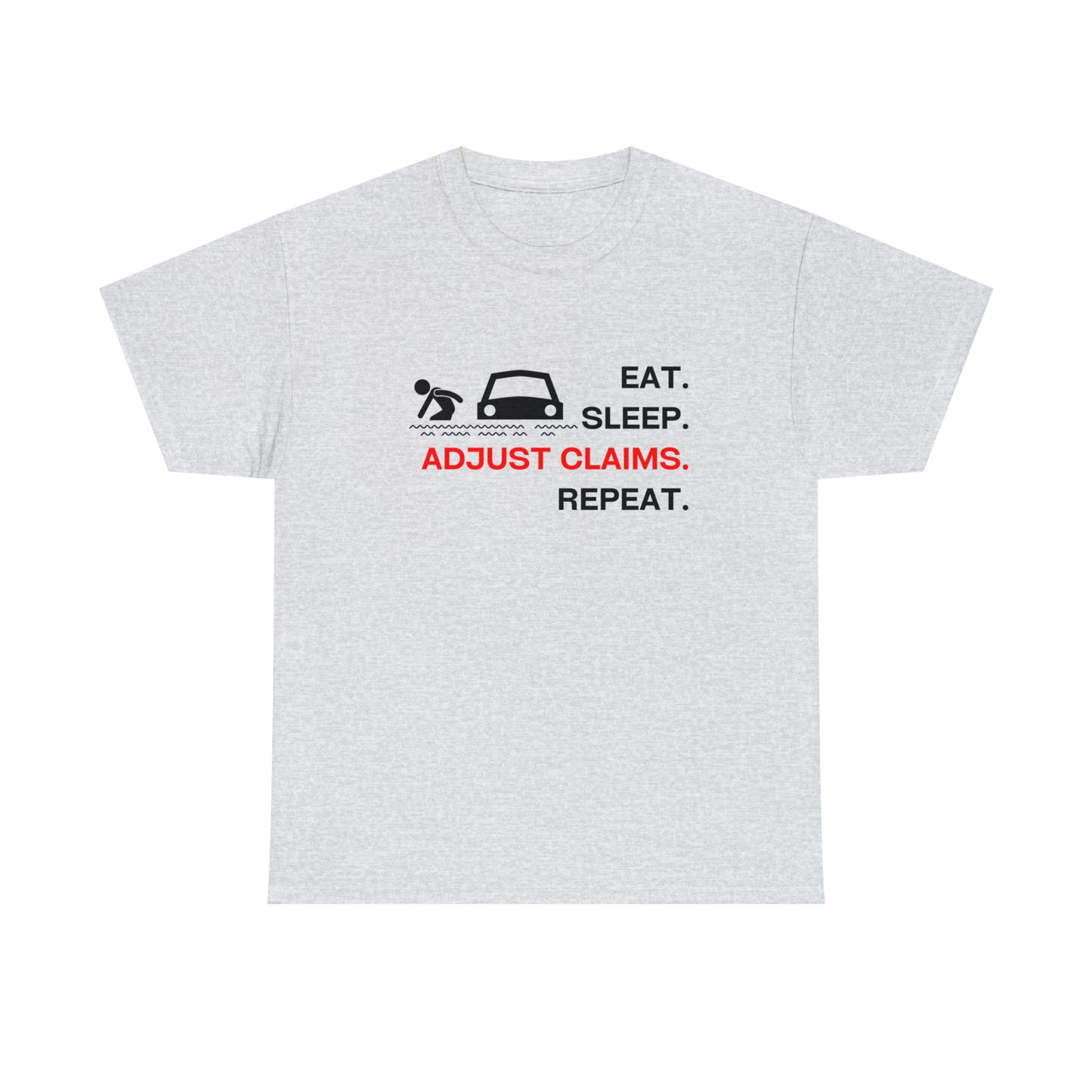 Claims Adjuster (Flooded Car / White) Unisex Heavy Cotton Tee
