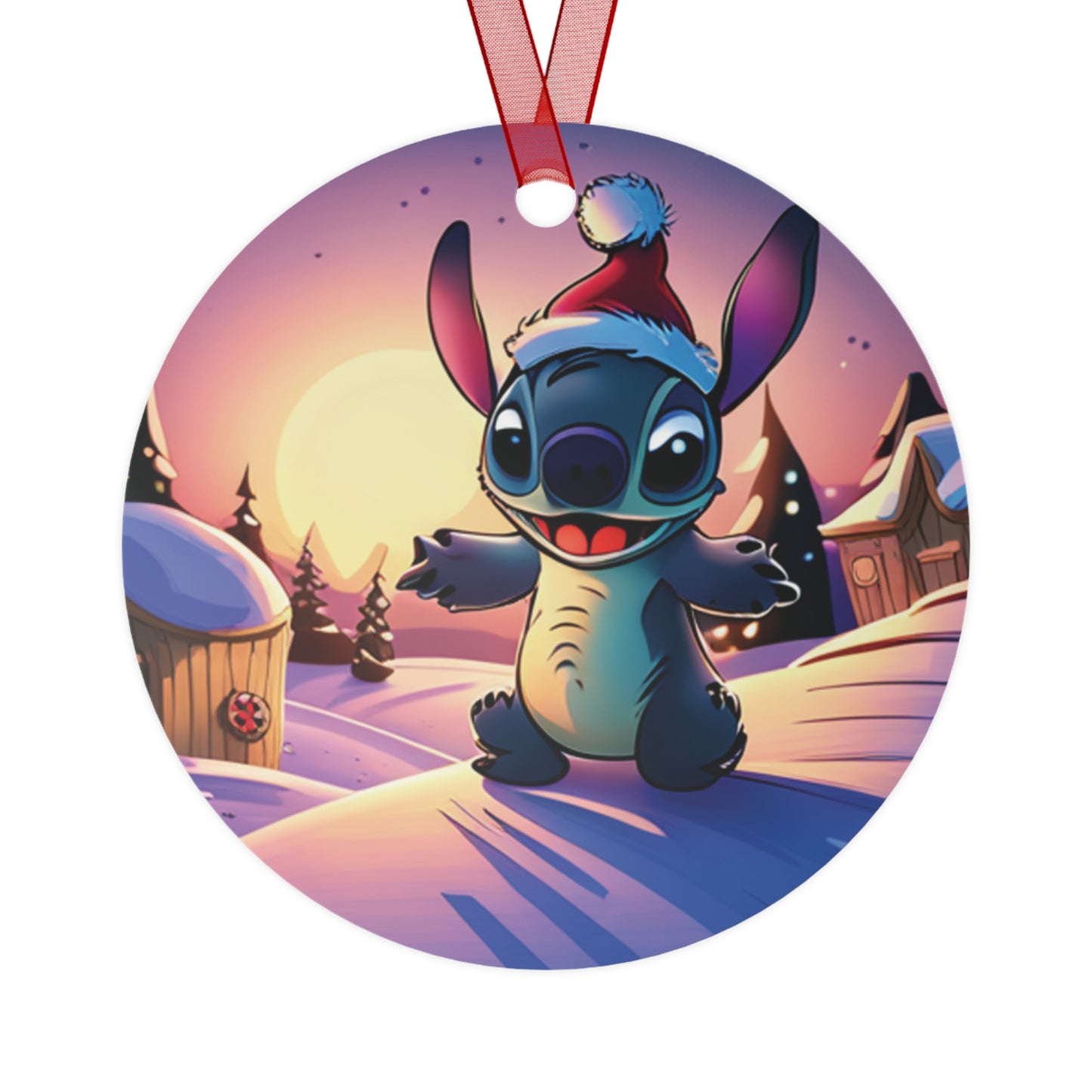 Stitch Inspired Metal Ornament