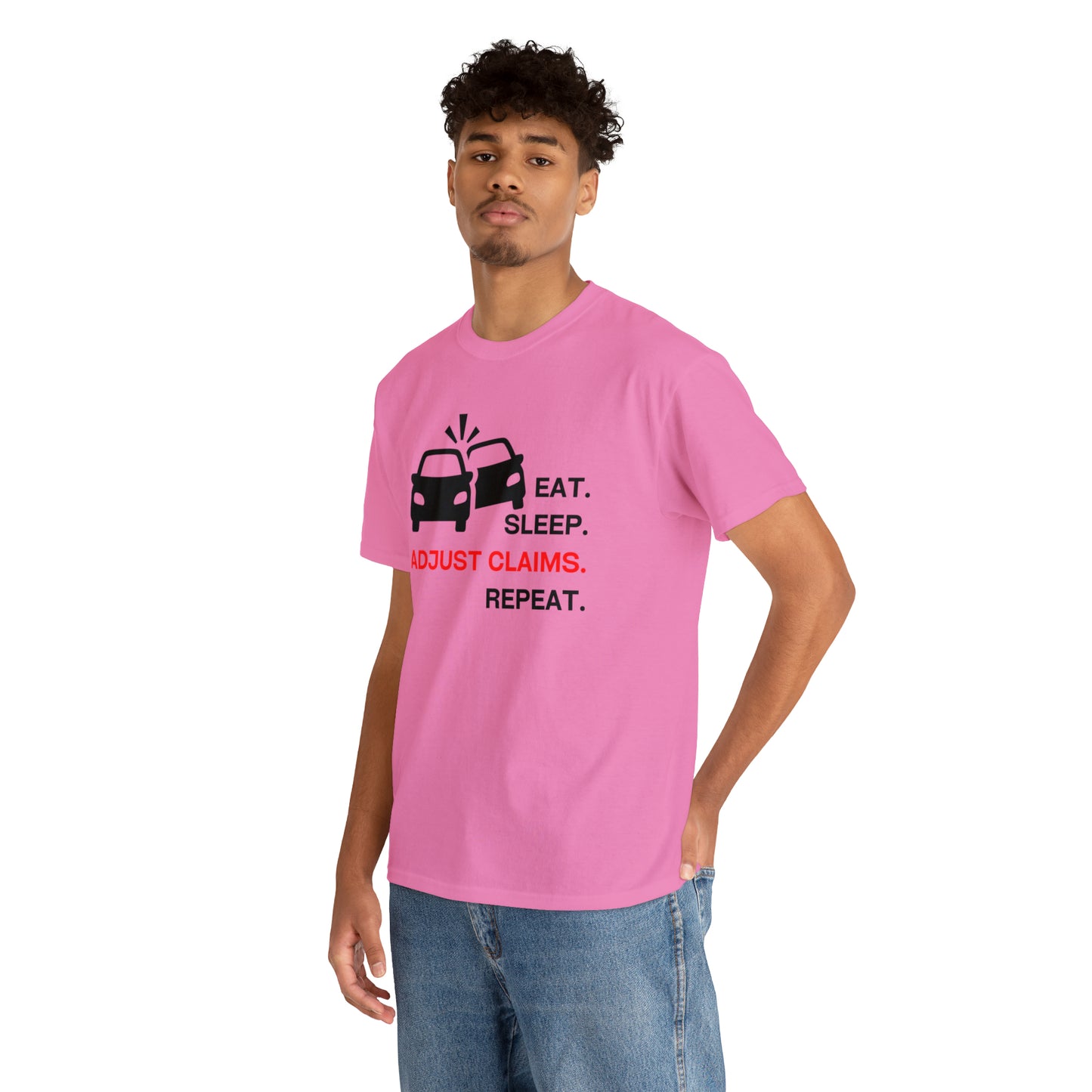 Claims Adjuster (Double Car/ Black Print) Unisex Heavy Cotton Tee