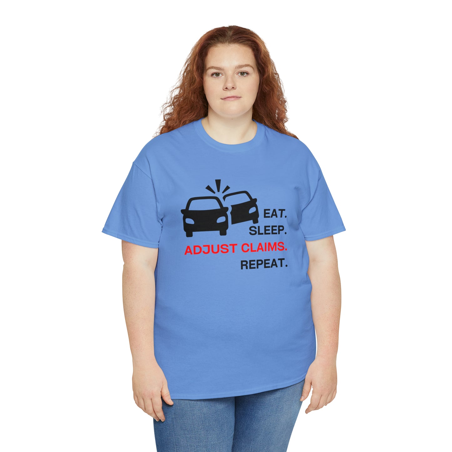 Claims Adjuster (Double Car/ Black Print) Unisex Heavy Cotton Tee