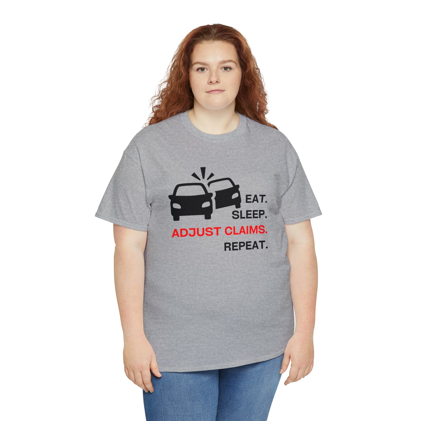 Claims Adjuster (Double Car/ Black Print) Unisex Heavy Cotton Tee