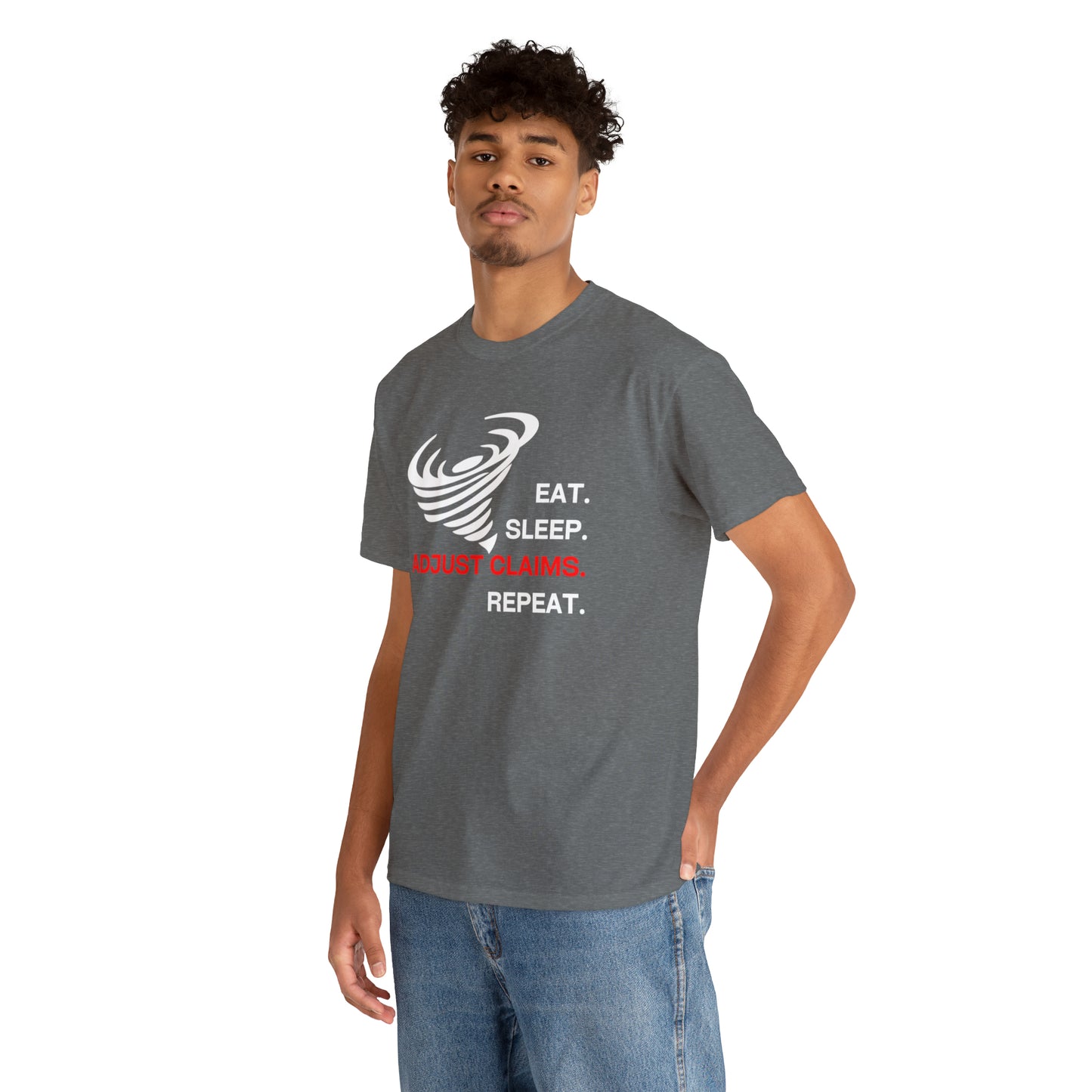 Claims Adjuster (Tornado/White Print) Mouse Pad Unisex Heavy Cotton Tee