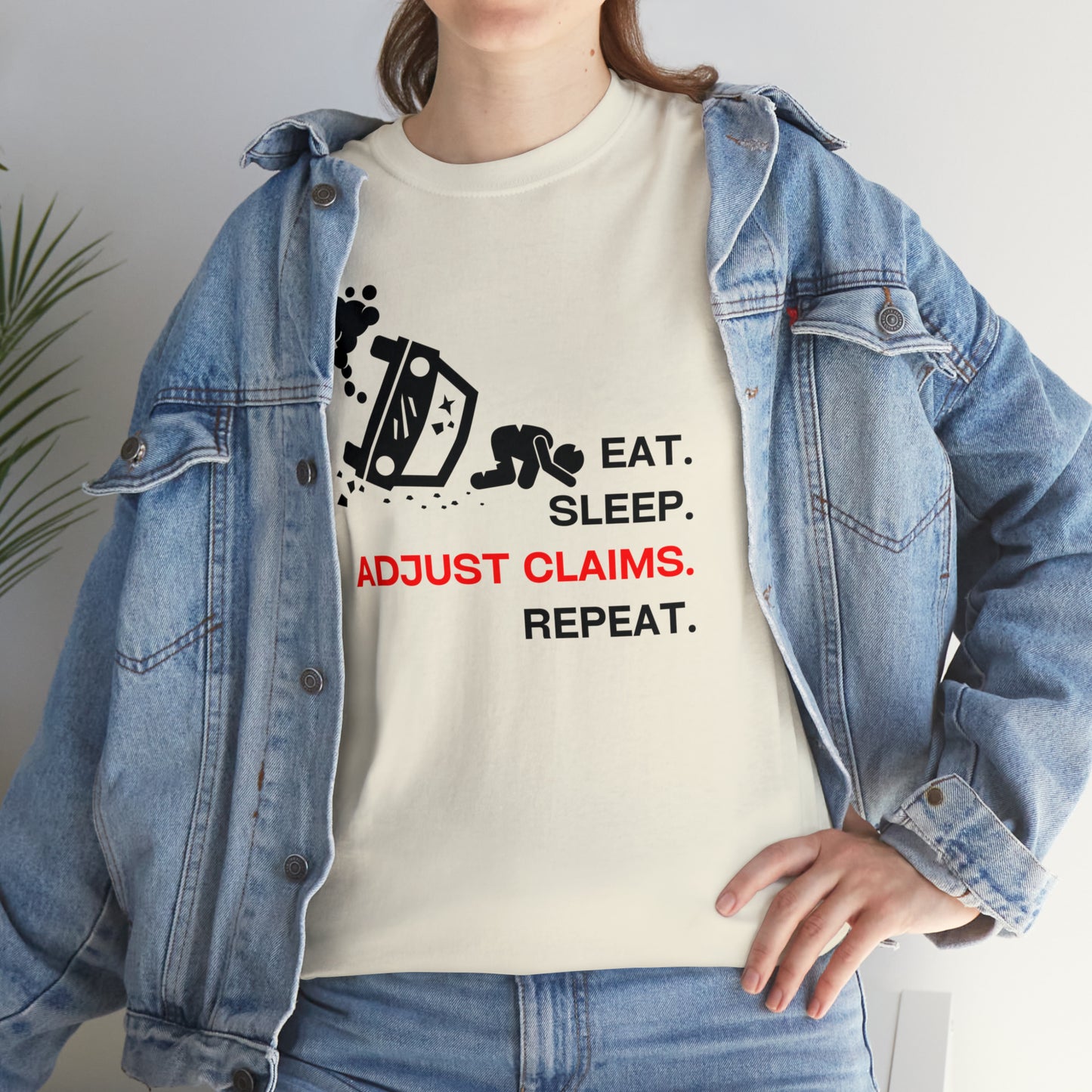 Claims Adjuster (Car Flip/Driver/Black) Unisex Heavy Cotton Tee
