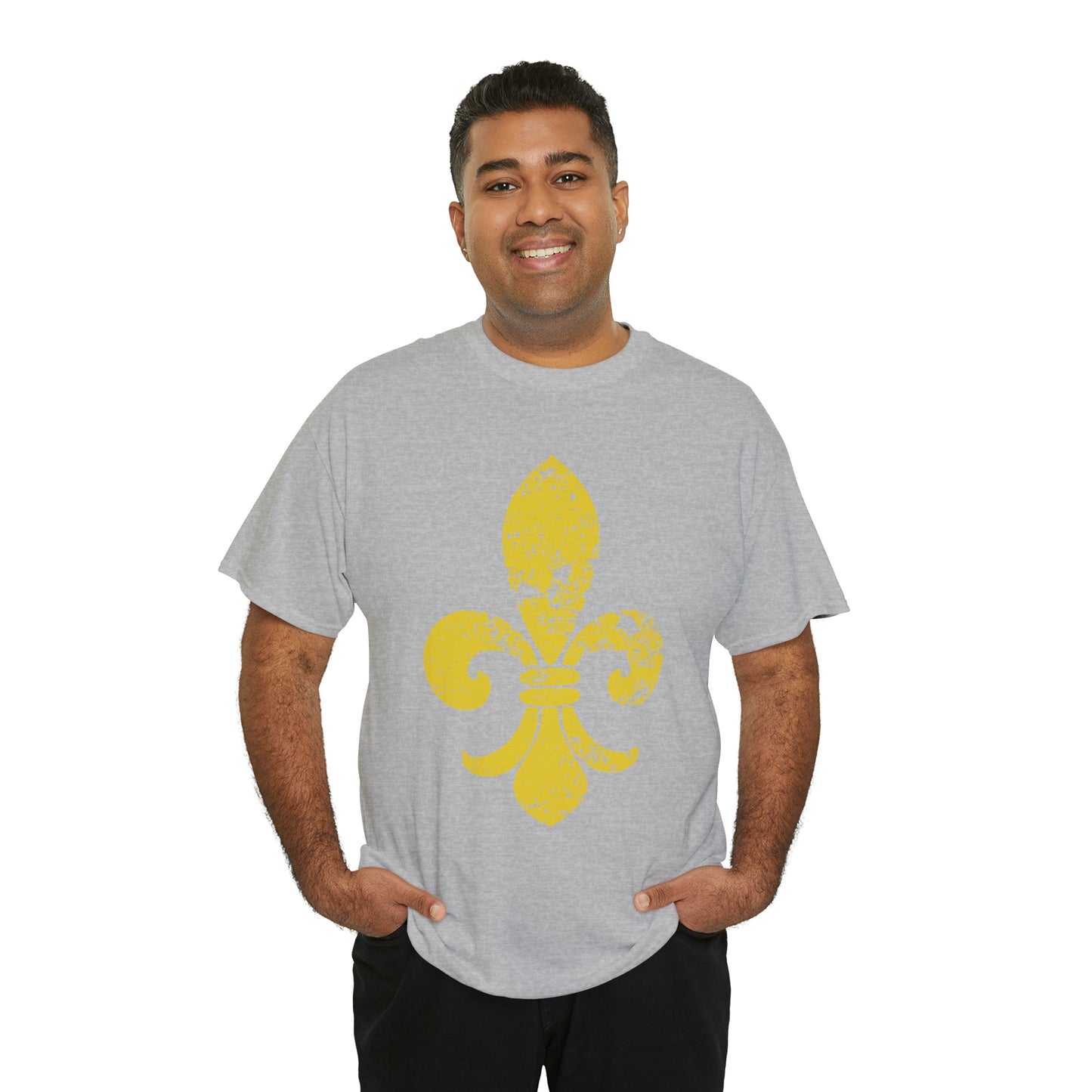 Gold Fleur-De-Lis Heavy Cotton Unisex Tee