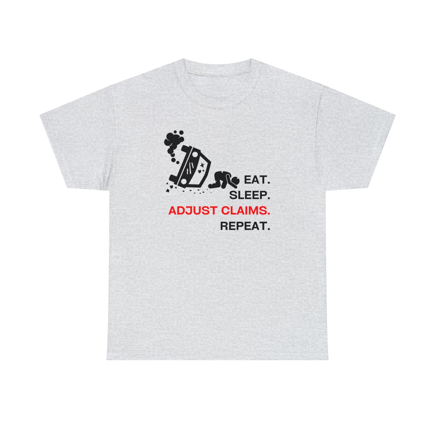 Claims Adjuster (Car Flip/Driver/Black) Unisex Heavy Cotton Tee