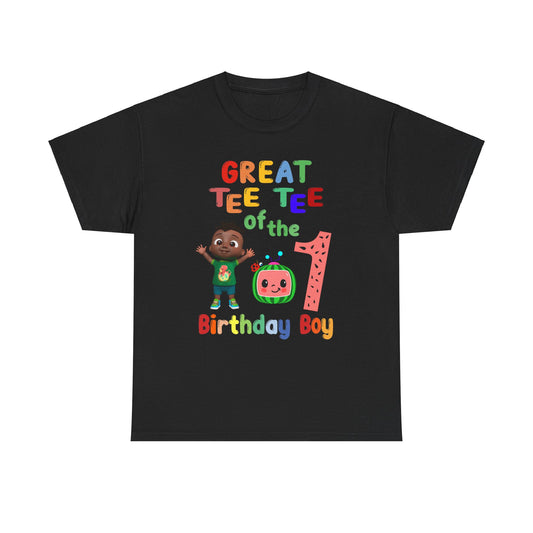 Coco Melon - Birthday Boy- Age 1 - Great Tee Tee Heavy Cotton Tee
