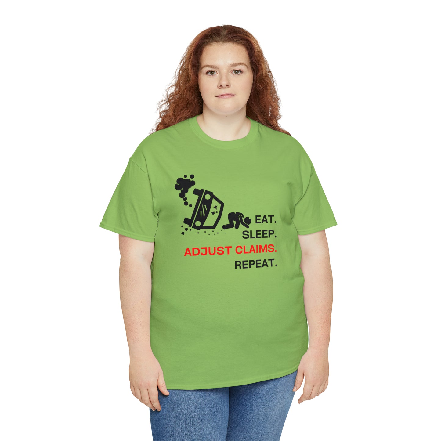 Claims Adjuster (Car Flip/Driver/Black) Unisex Heavy Cotton Tee