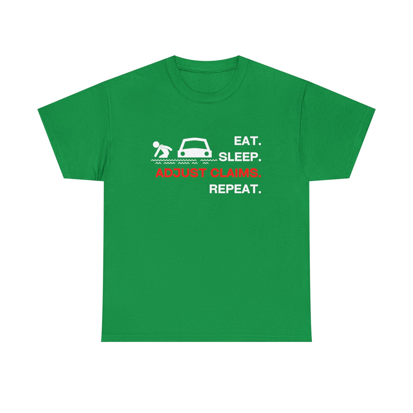 Claims Adjuster (Flooded Car / White) Unisex Heavy Cotton Tee