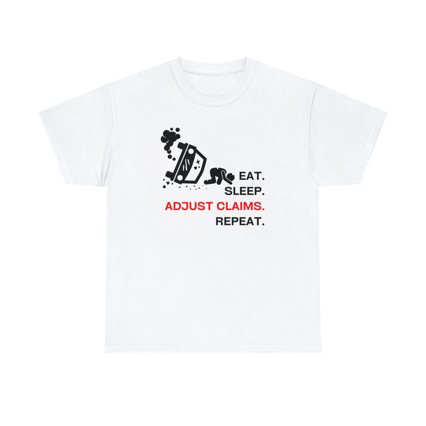 Claims Adjuster (Car Flip/Driver/Black) Unisex Heavy Cotton Tee