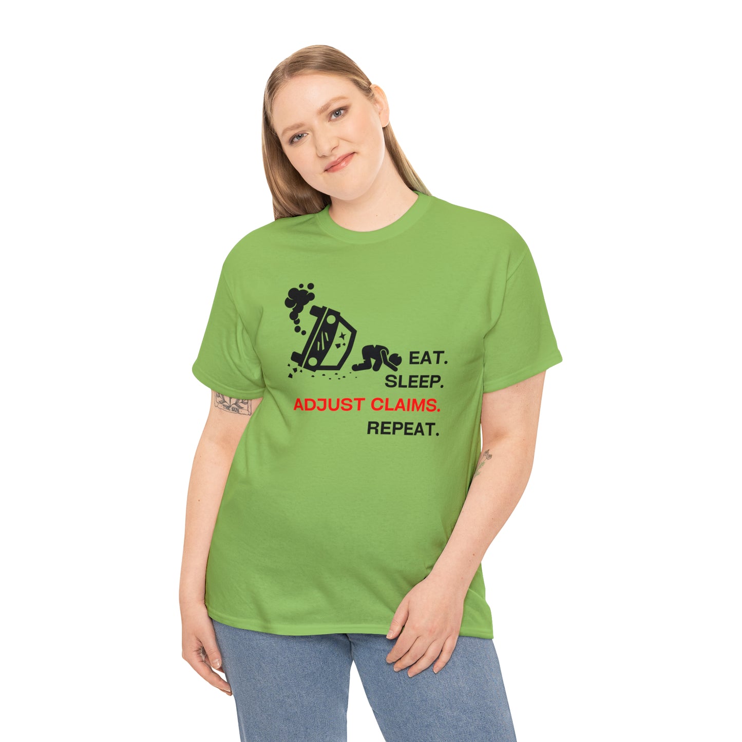 Claims Adjuster (Car Flip/Driver/Black) Unisex Heavy Cotton Tee