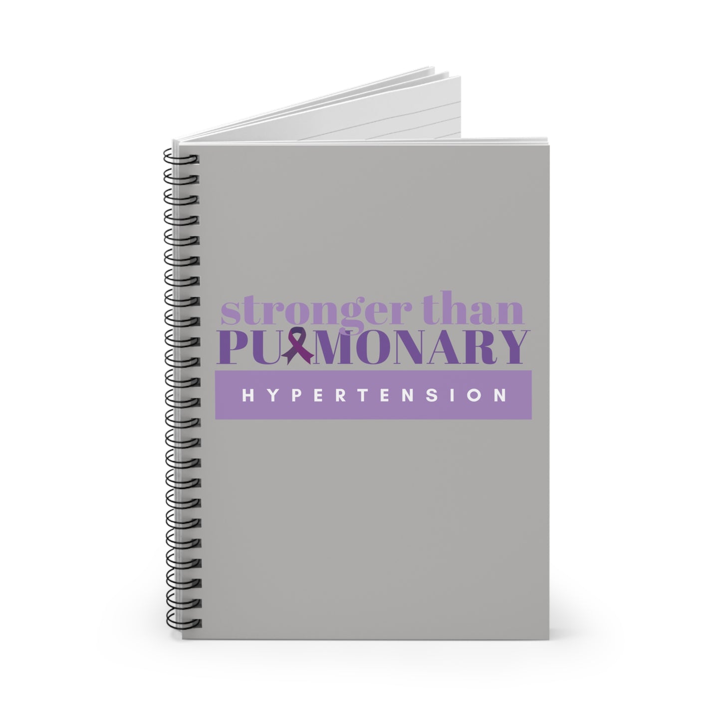 Stronger Than Pulmonary Hypertension Spiral Notebook - Ruled Line (Gray)
