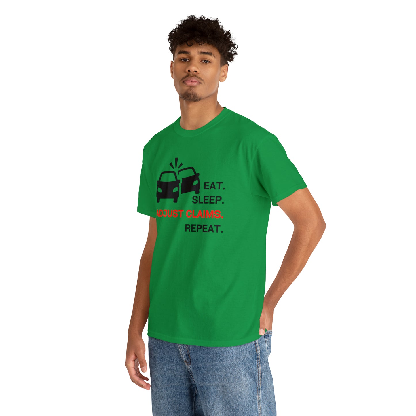Claims Adjuster (Double Car/ Black Print) Unisex Heavy Cotton Tee