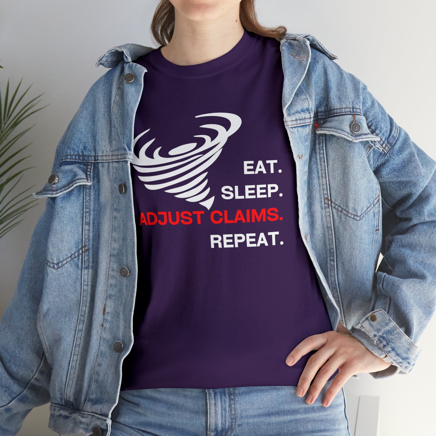 Claims Adjuster (Tornado/White Print) Mouse Pad Unisex Heavy Cotton Tee