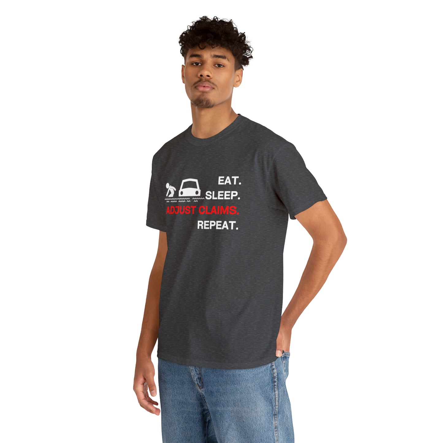 Claims Adjuster (Flooded Car / White) Unisex Heavy Cotton Tee