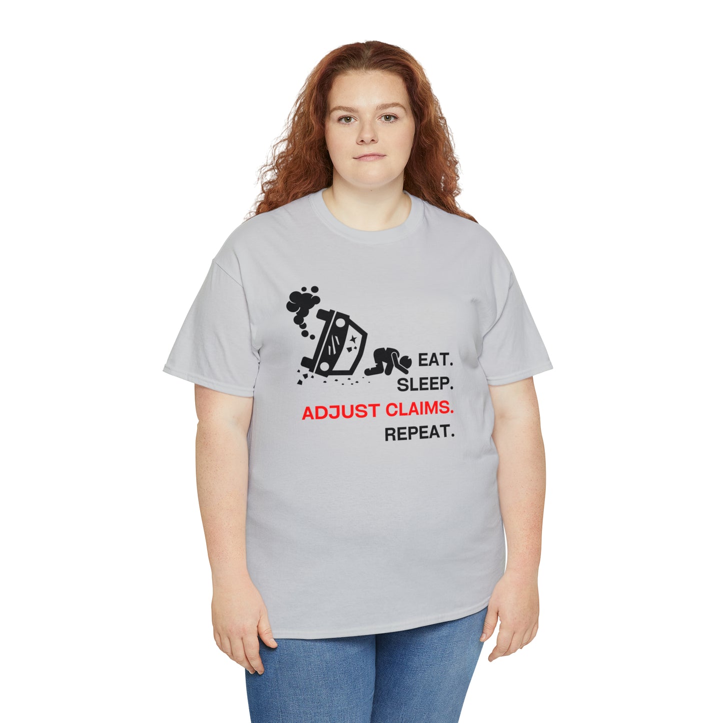 Claims Adjuster (Car Flip/Driver/Black) Unisex Heavy Cotton Tee