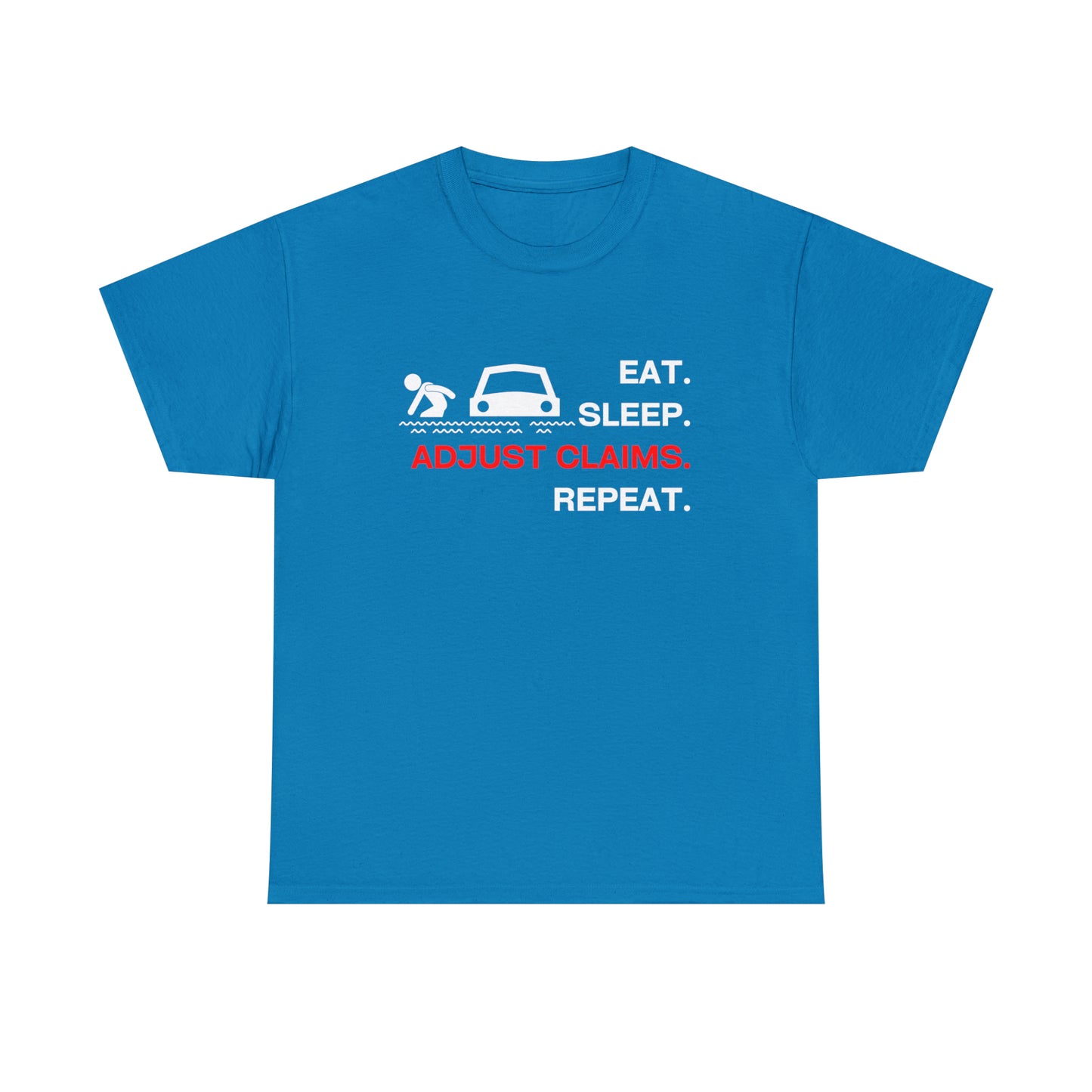 Claims Adjuster (Flooded Car / White) Unisex Heavy Cotton Tee
