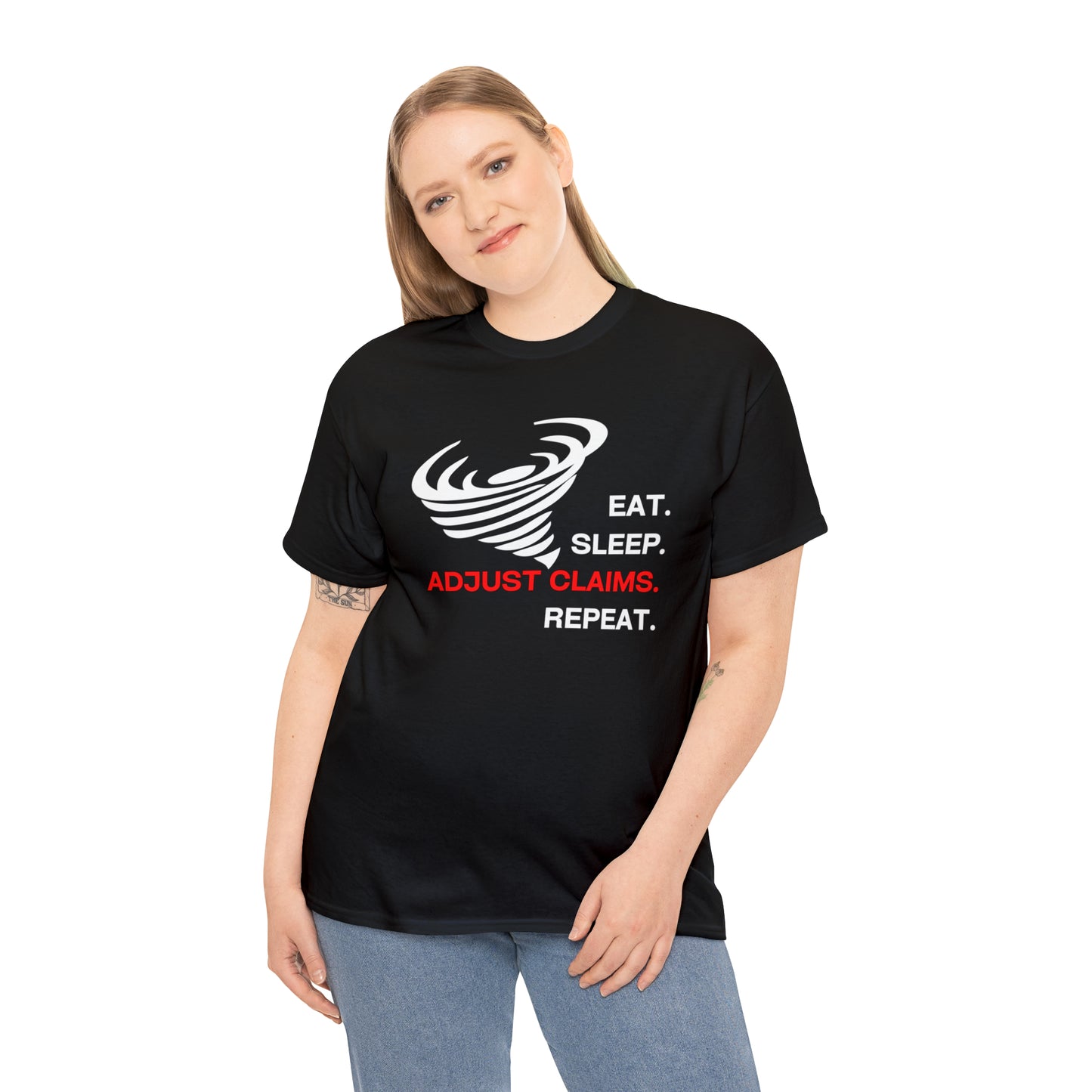 Claims Adjuster (Tornado/White Print) Mouse Pad Unisex Heavy Cotton Tee