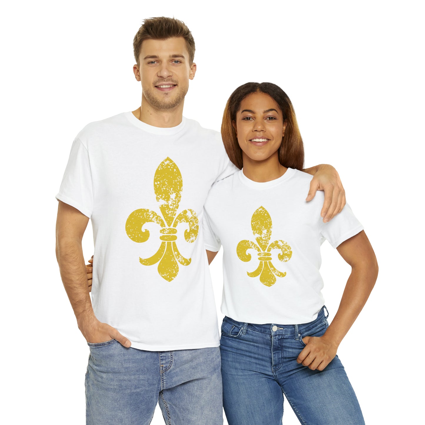 Gold Fleur-De-Lis Heavy Cotton Unisex Tee