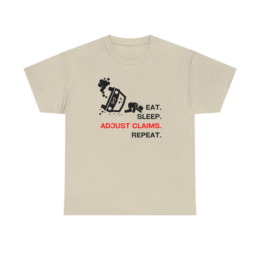 Claims Adjuster (Car Flip/Driver/Black) Unisex Heavy Cotton Tee