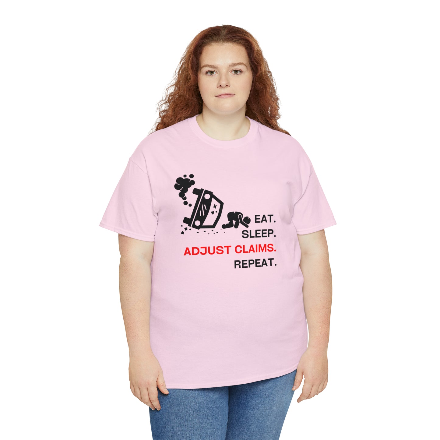 Claims Adjuster (Car Flip/Driver/Black) Unisex Heavy Cotton Tee