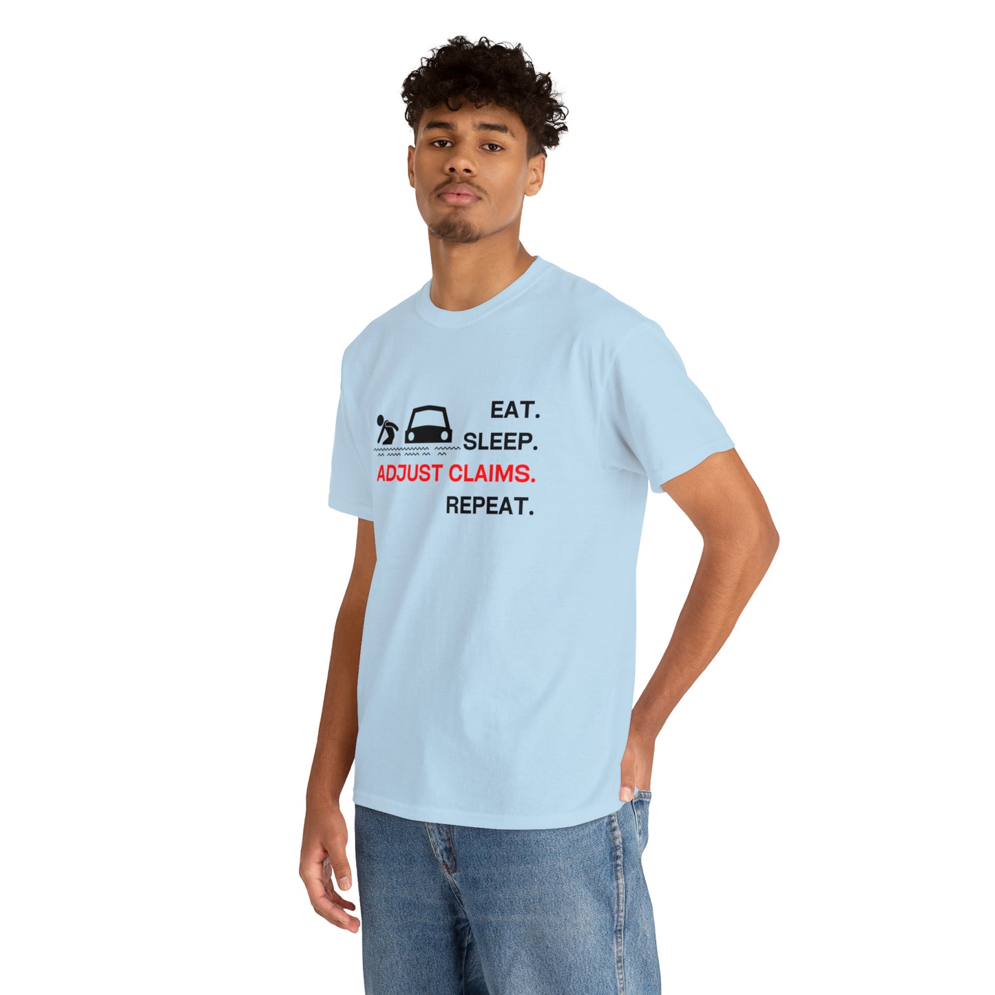 Claims Adjuster (Flooded Car / White) Unisex Heavy Cotton Tee