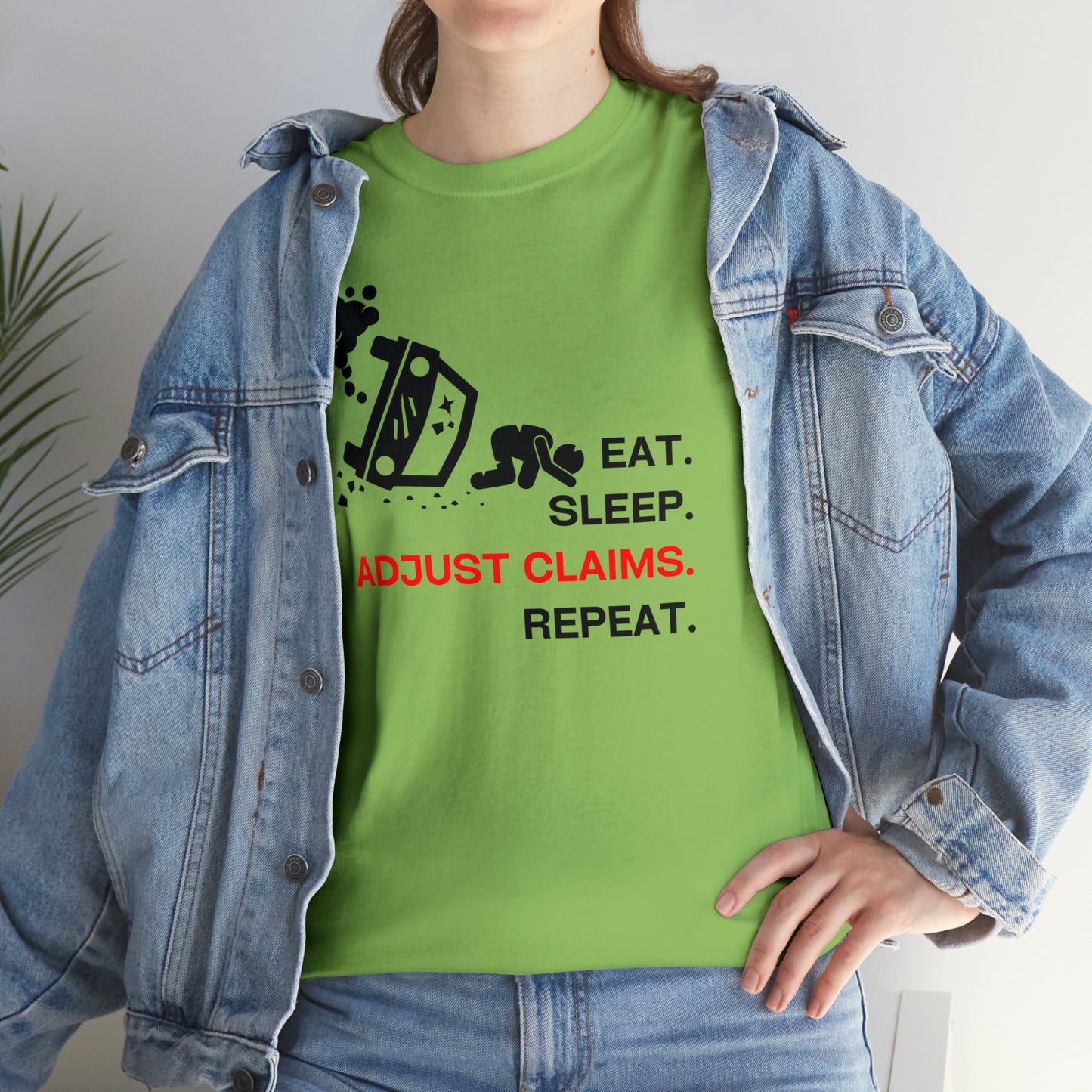 Claims Adjuster (Car Flip/Driver/Black) Unisex Heavy Cotton Tee
