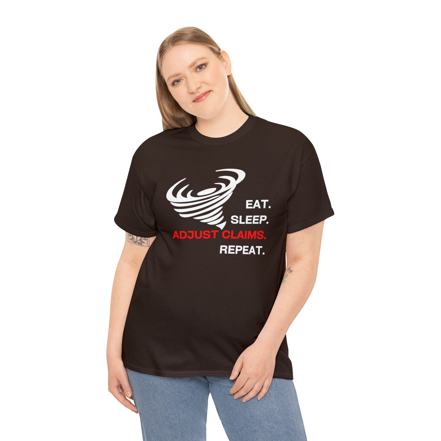 Claims Adjuster (Tornado/White Print) Mouse Pad Unisex Heavy Cotton Tee