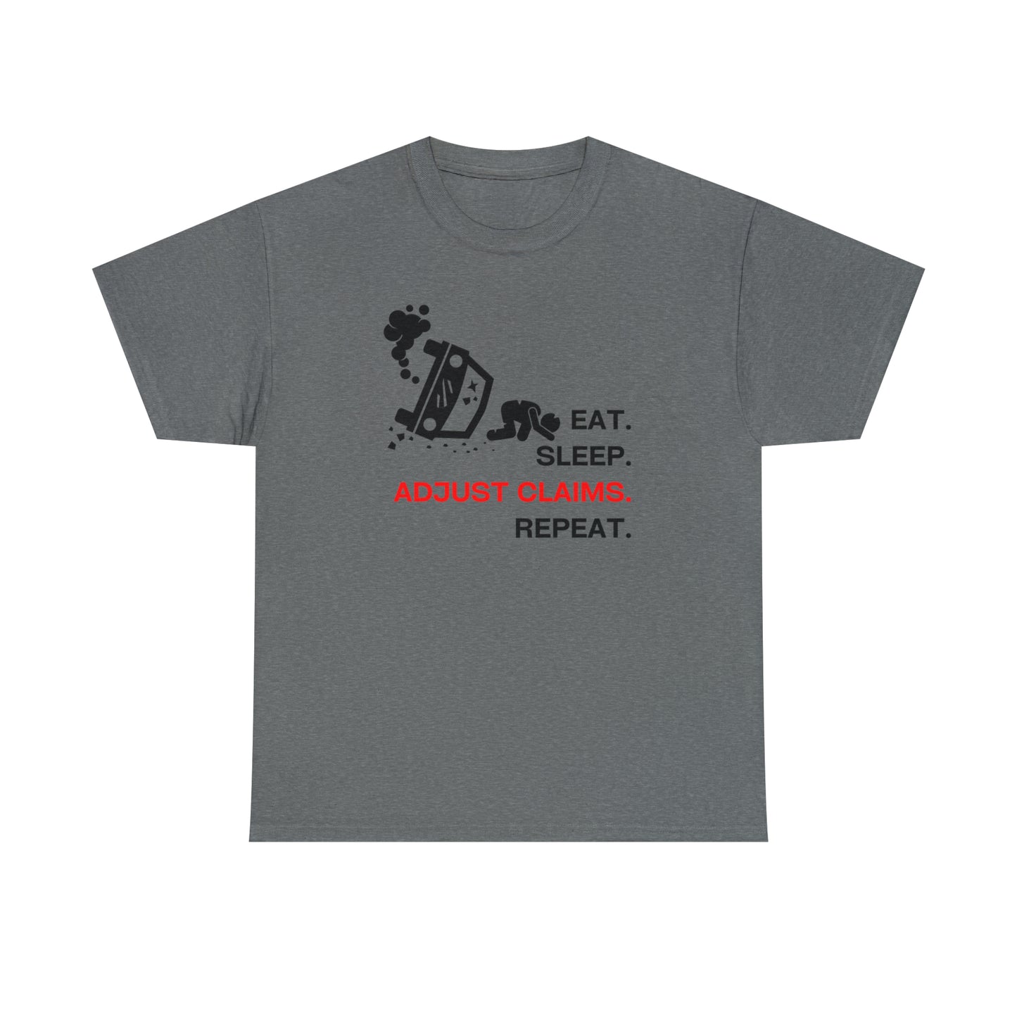 Claims Adjuster (Car Flip/Driver/Black) Unisex Heavy Cotton Tee