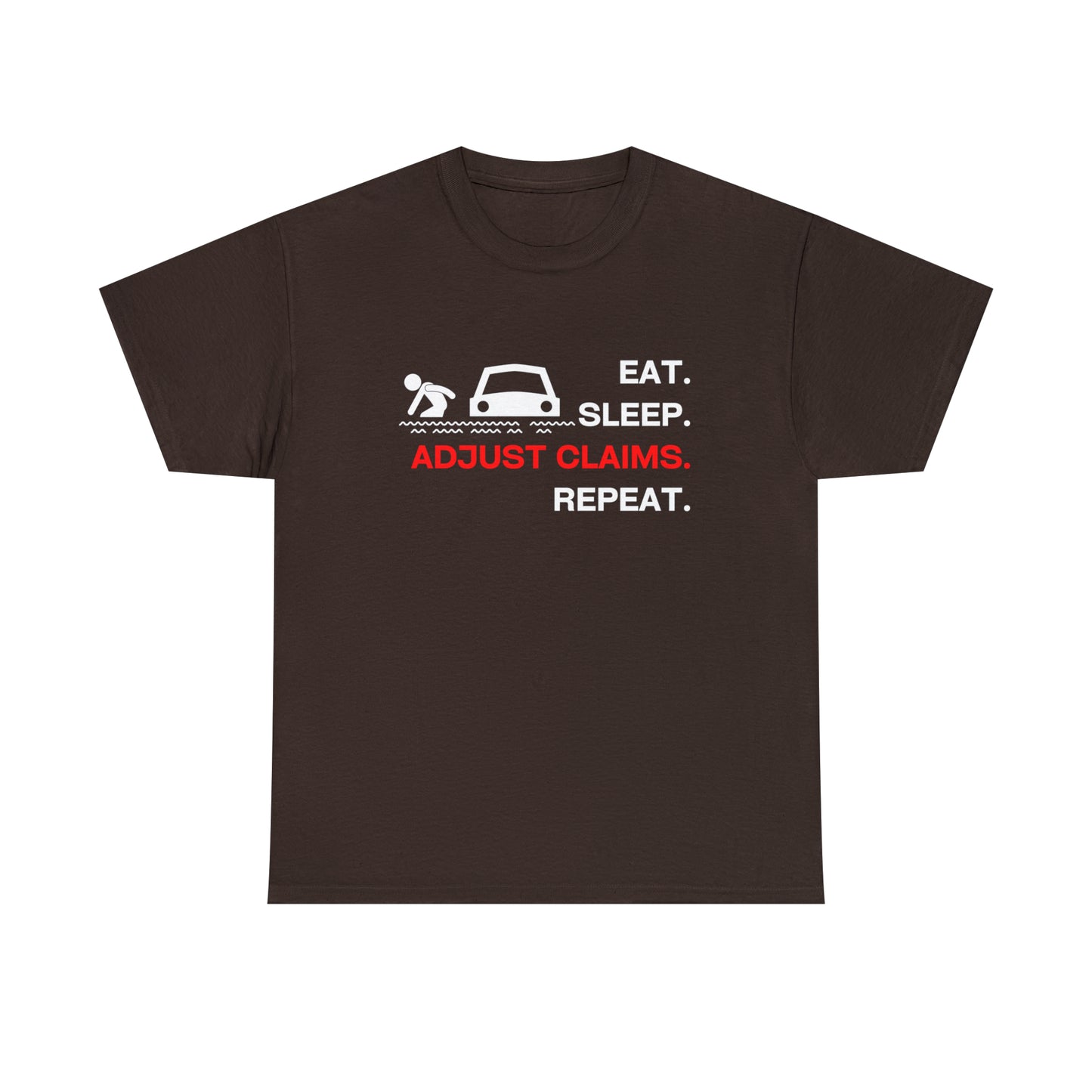 Claims Adjuster (Flooded Car / White) Unisex Heavy Cotton Tee