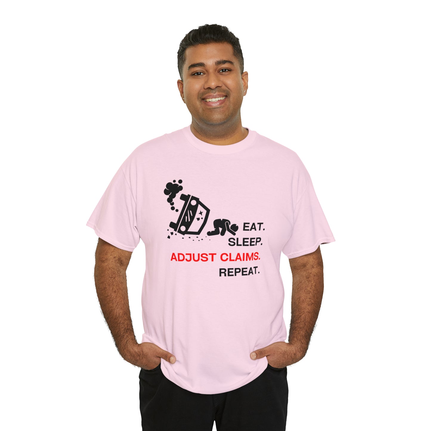 Claims Adjuster (Car Flip/Driver/Black) Unisex Heavy Cotton Tee