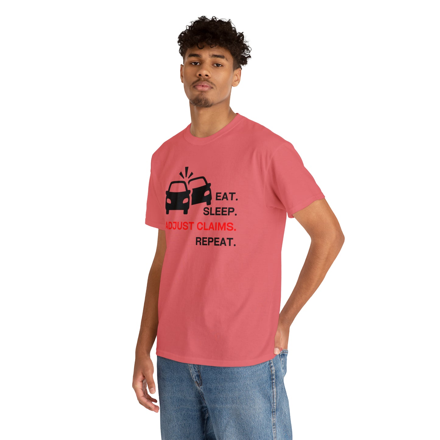 Claims Adjuster (Double Car/ Black Print) Unisex Heavy Cotton Tee