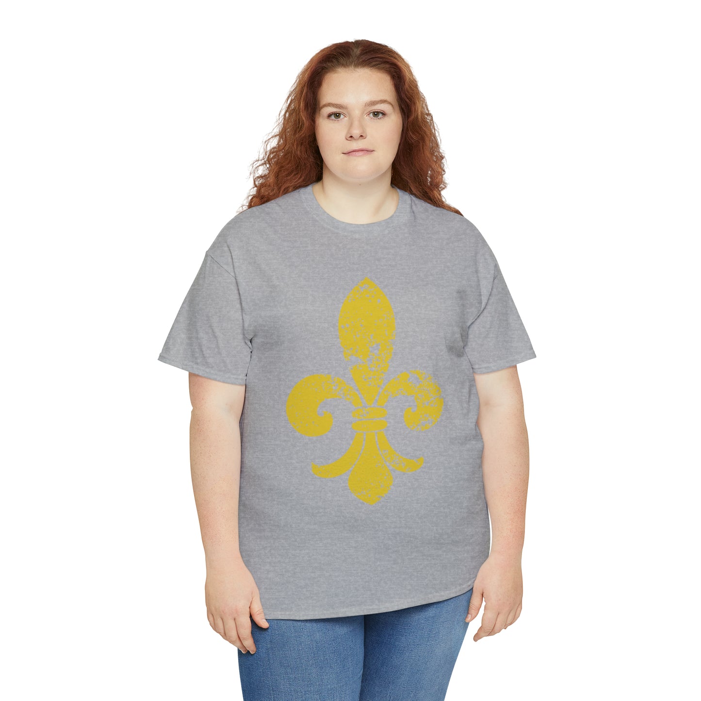 Gold Fleur-De-Lis Heavy Cotton Unisex Tee