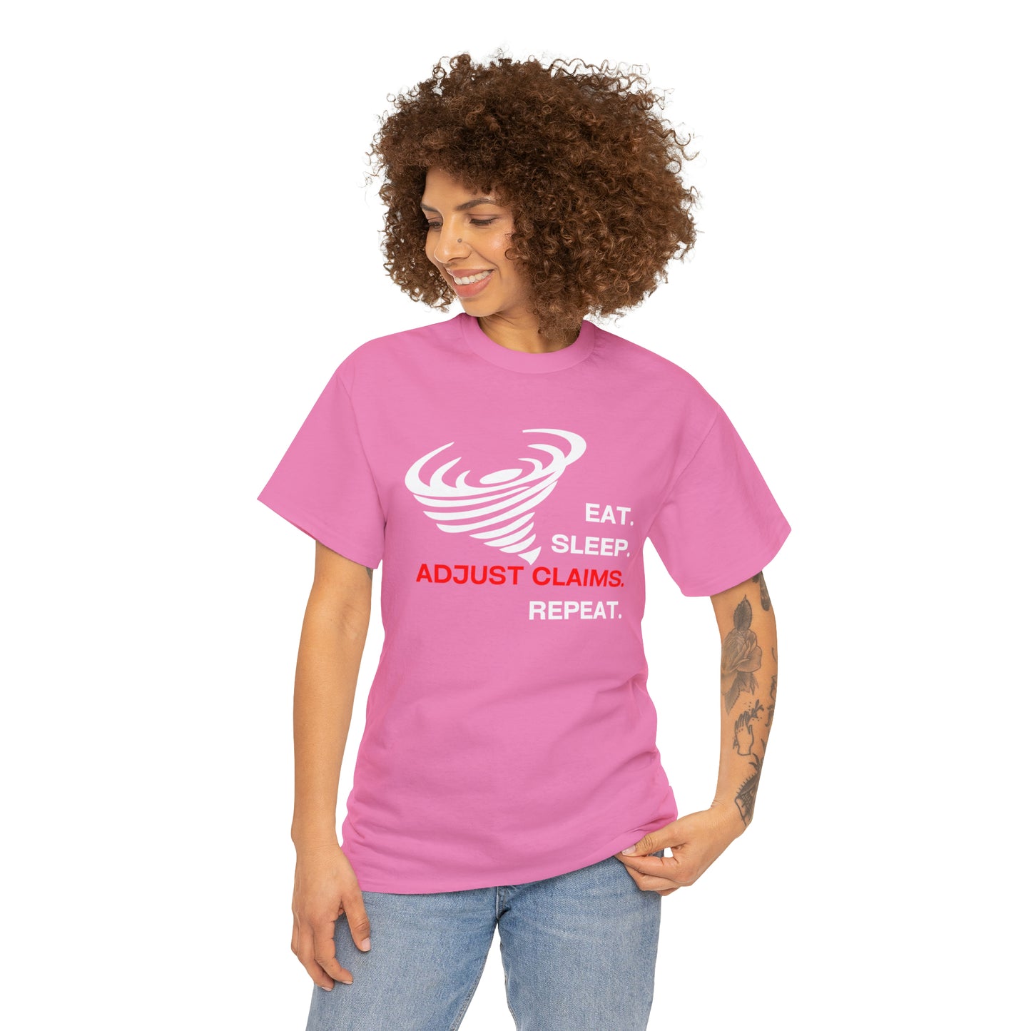 Claims Adjuster (Tornado/White Print) Mouse Pad Unisex Heavy Cotton Tee