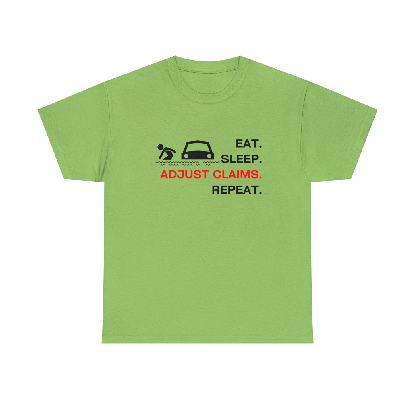 Claims Adjuster (Flooded Car / White) Unisex Heavy Cotton Tee