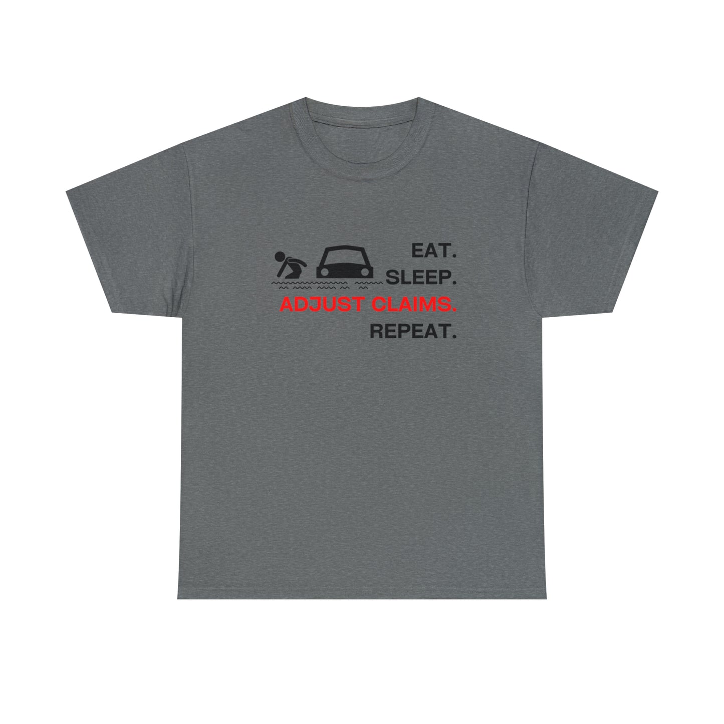 Claims Adjuster (Flooded Car / White) Unisex Heavy Cotton Tee