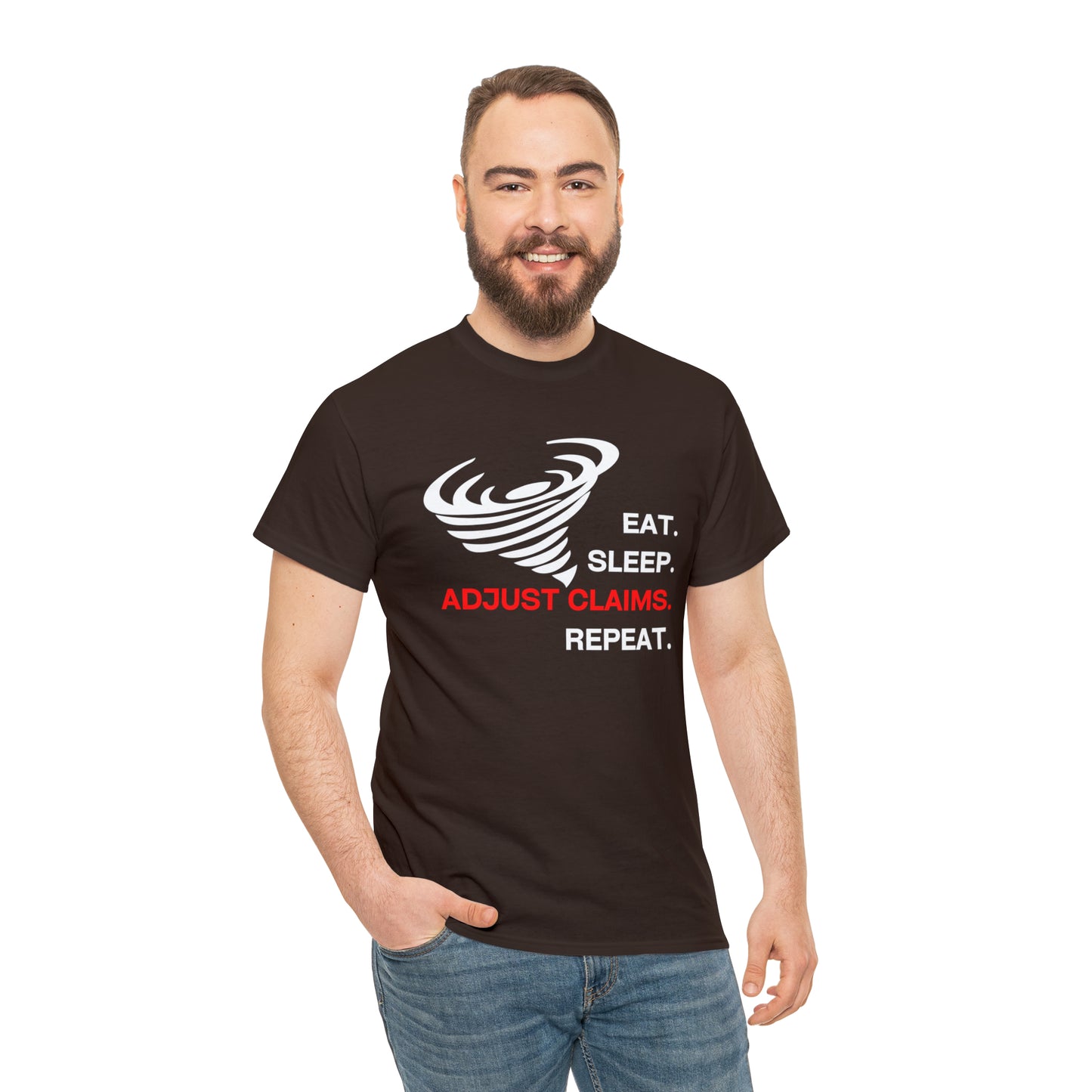 Claims Adjuster (Tornado/White Print) Mouse Pad Unisex Heavy Cotton Tee