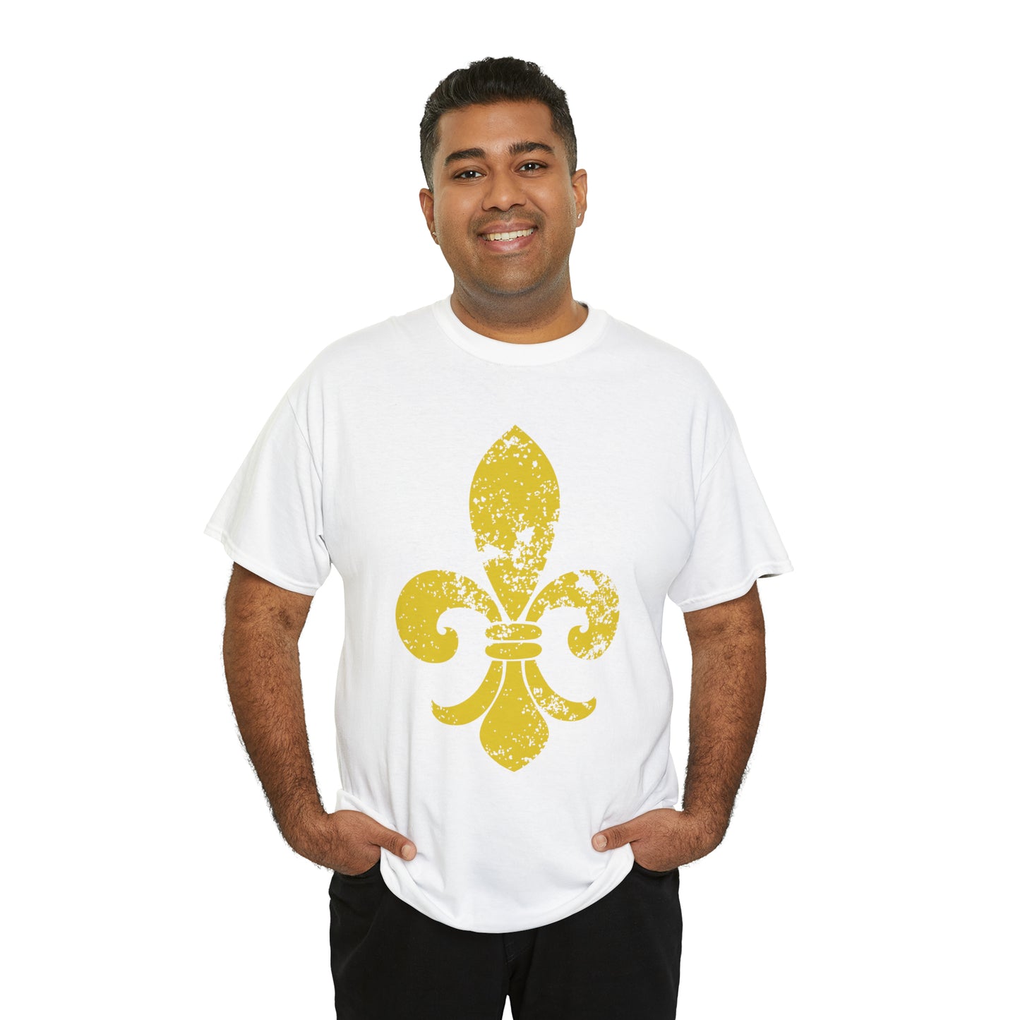 Gold Fleur-De-Lis Heavy Cotton Unisex Tee