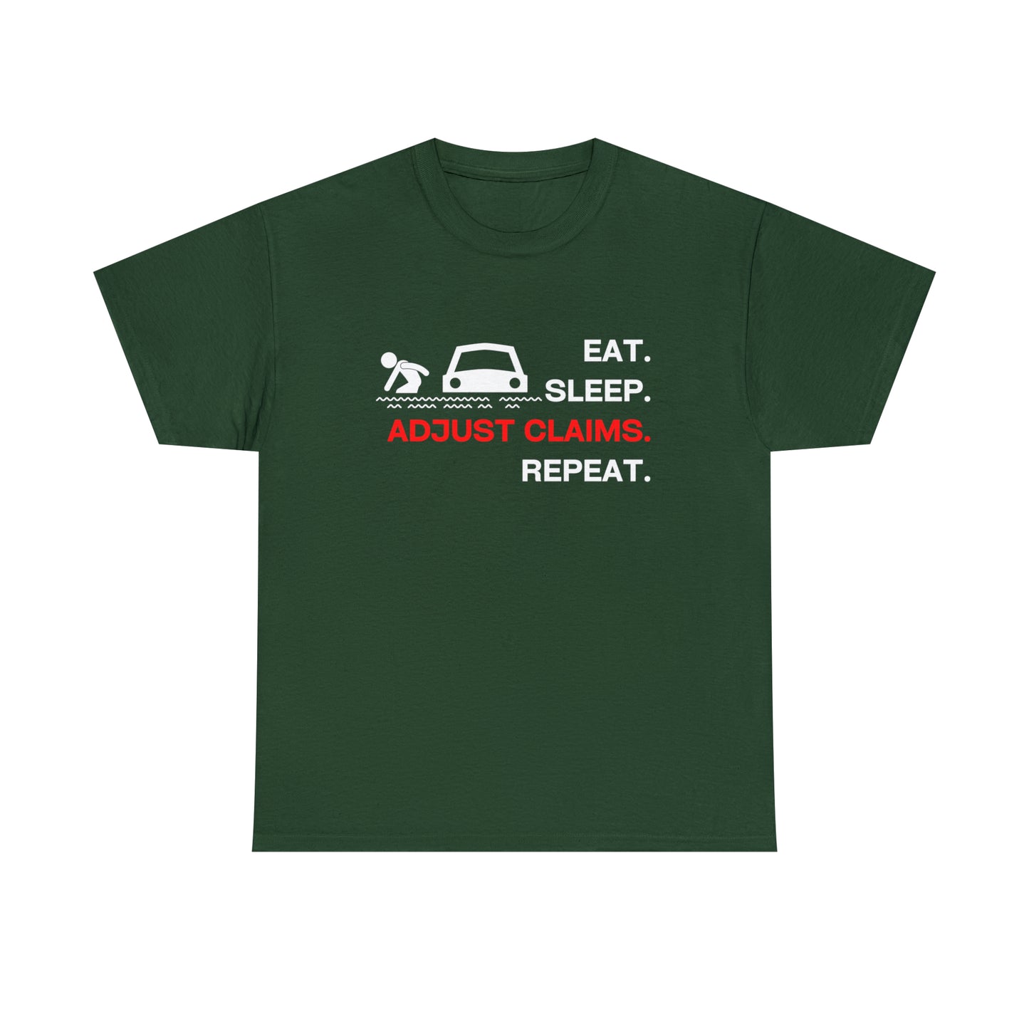 Claims Adjuster (Flooded Car / White) Unisex Heavy Cotton Tee