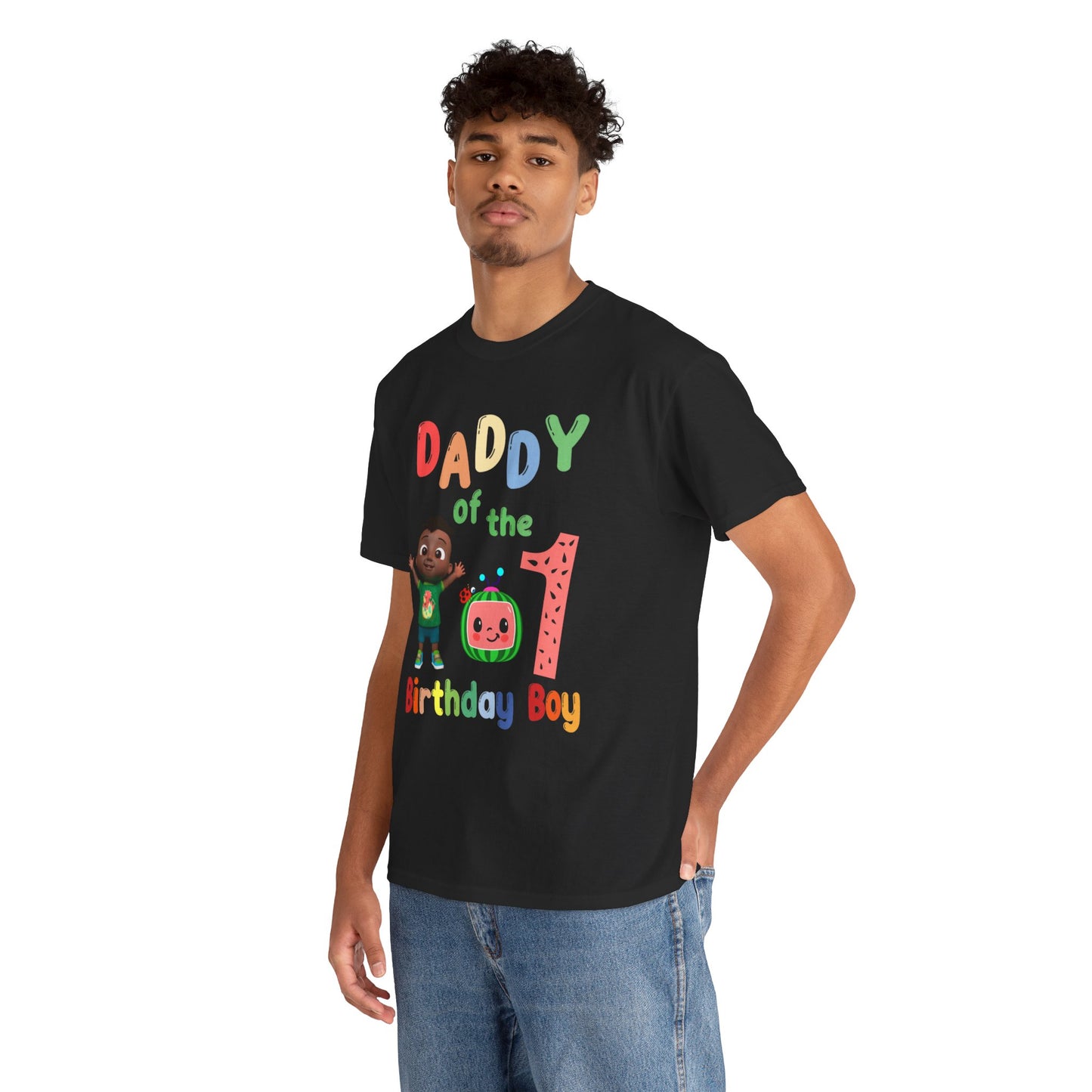 Coco Melon - Birthday Boy- Age 1 - Daddy Heavy Cotton Tee