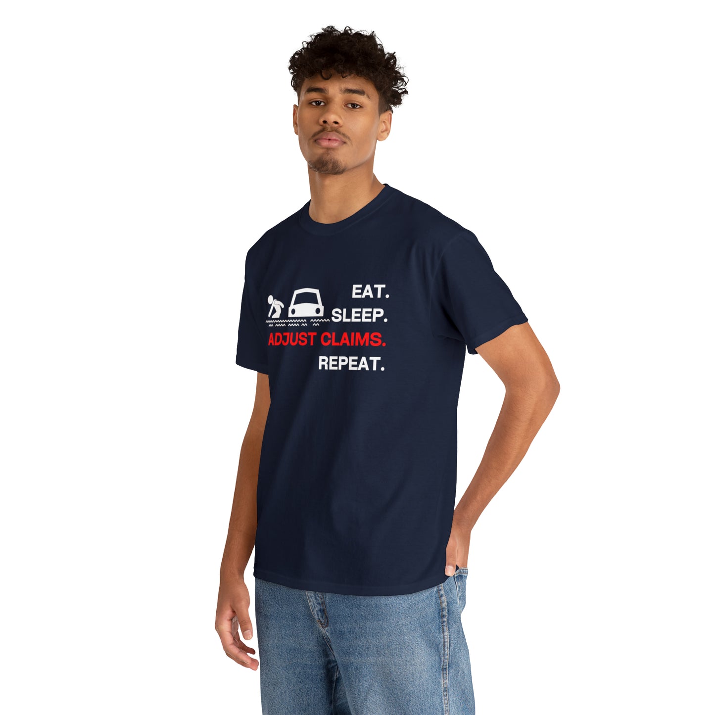Claims Adjuster (Flooded Car / White) Unisex Heavy Cotton Tee